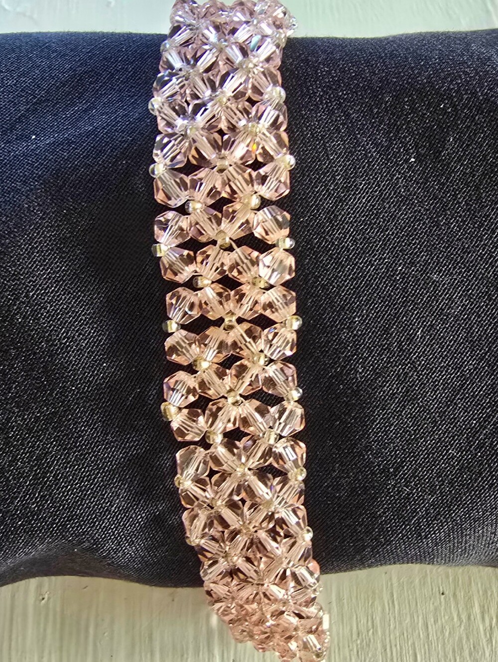 Pink Crystal Ribbon Bracelet - Picture 2 of 4